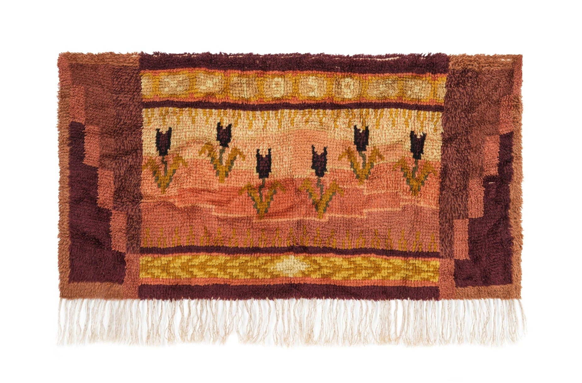 Vintage Scandinavian Rya Rug 4'9" x 2'5"