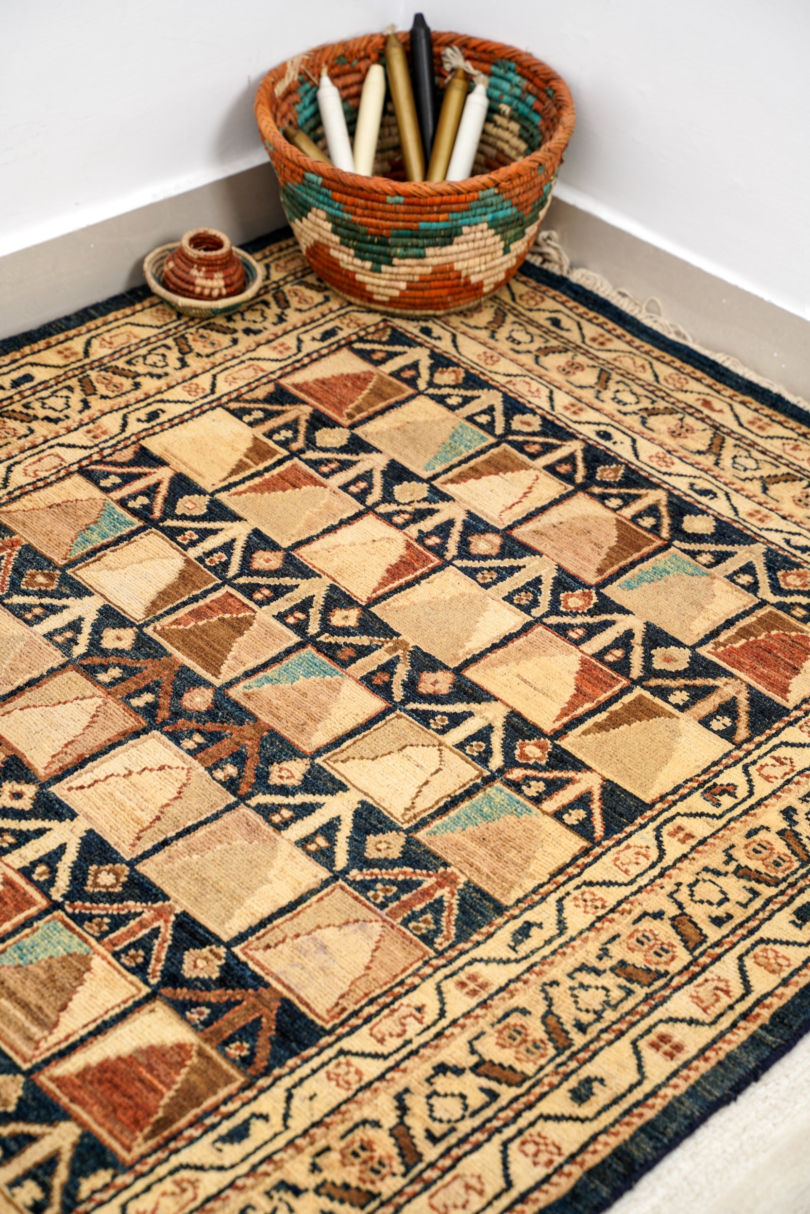 Modern Afghan Farahan Runner Rug 11' x 3'4"