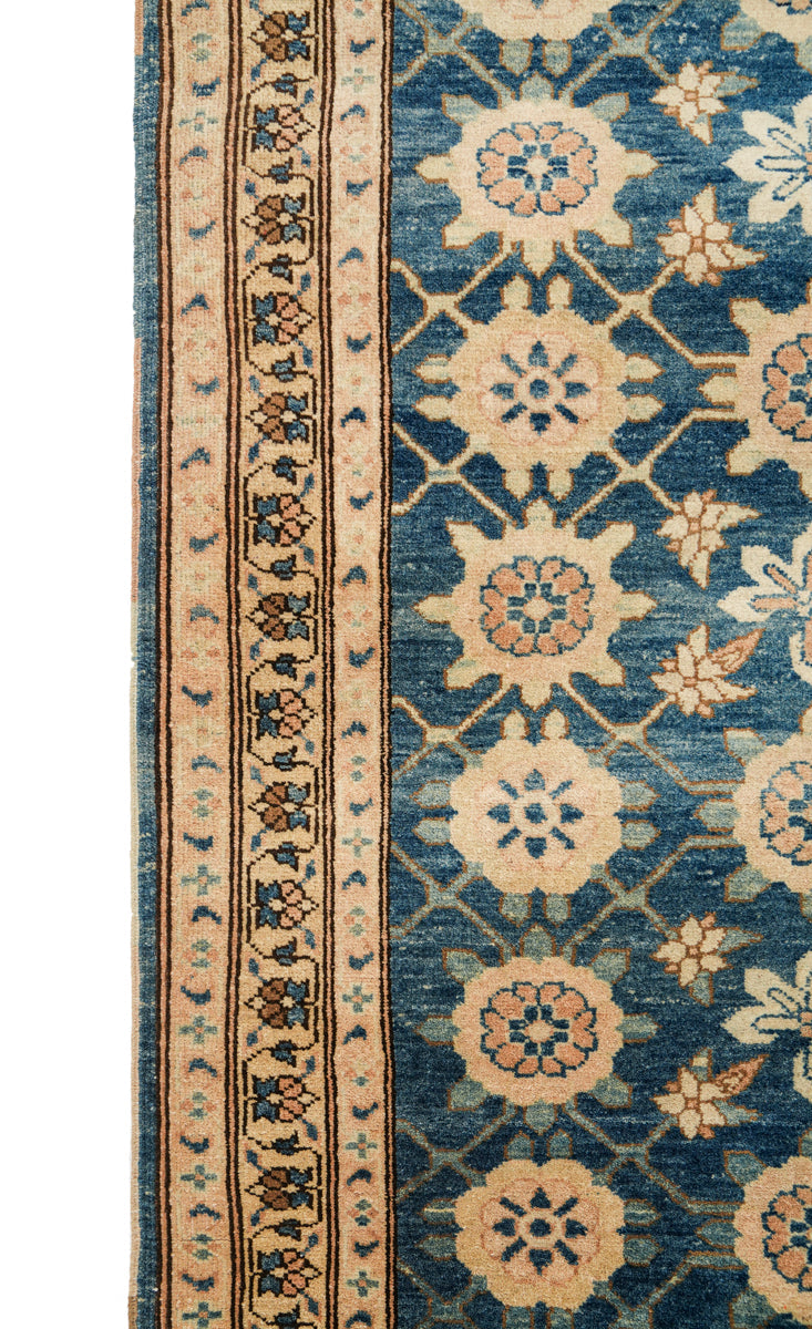 Modern Afghan Tabriz Hallway Rug 11'7"x 3'7"