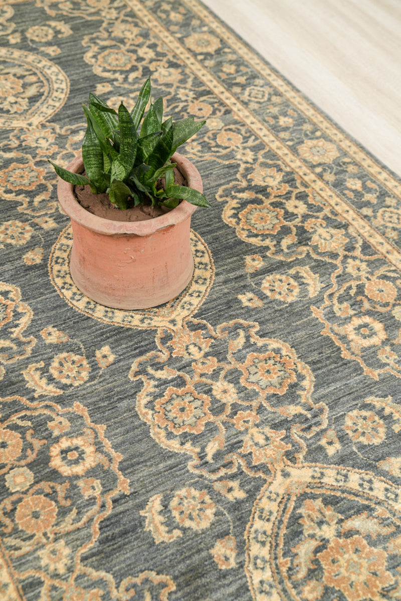 Modern Afghan Ottoman Hallway Rug 13'6" x 4'4"