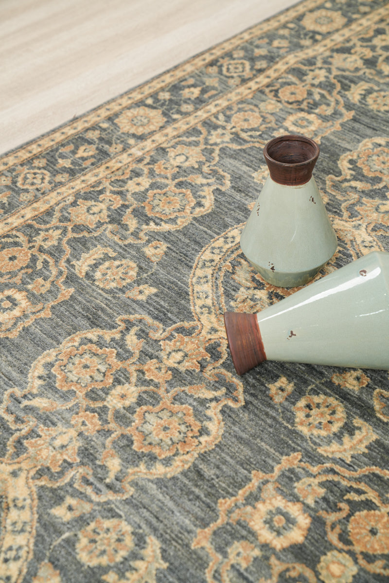 Modern Afghan Ottoman Hallway Rug 13'6" x 4'4"
