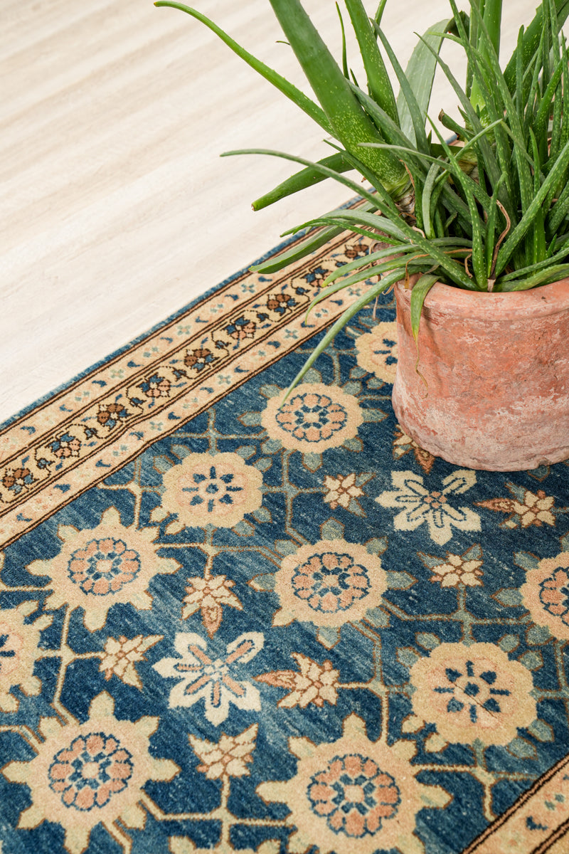 Modern Afghan Tabriz Hallway Rug 11'7"x 3'7"