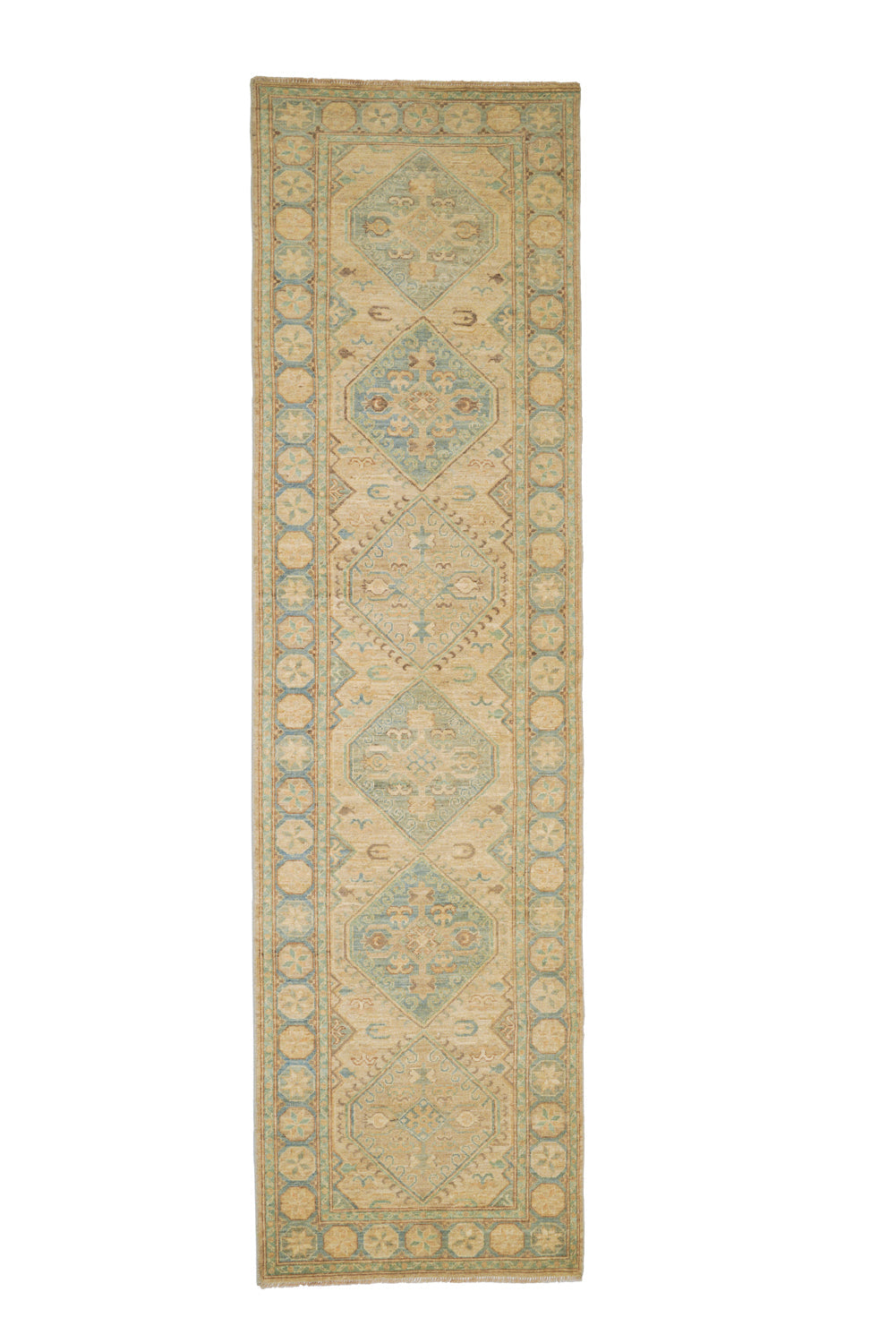 Modern Afghan Shirvan Hallway Rug 11'8" x 3'1"