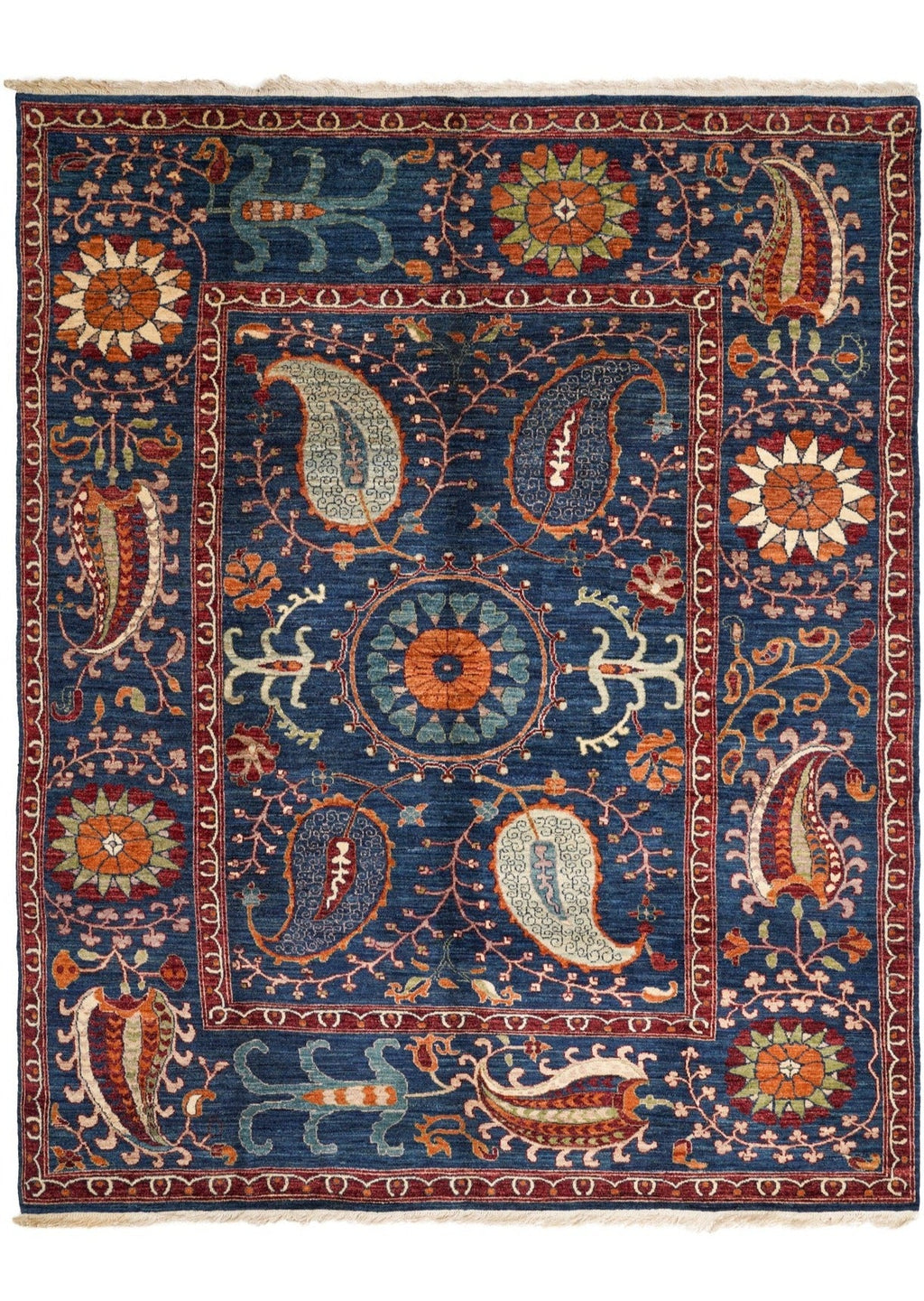 Modern Afghan Suzani Rug 10' x 8'1"