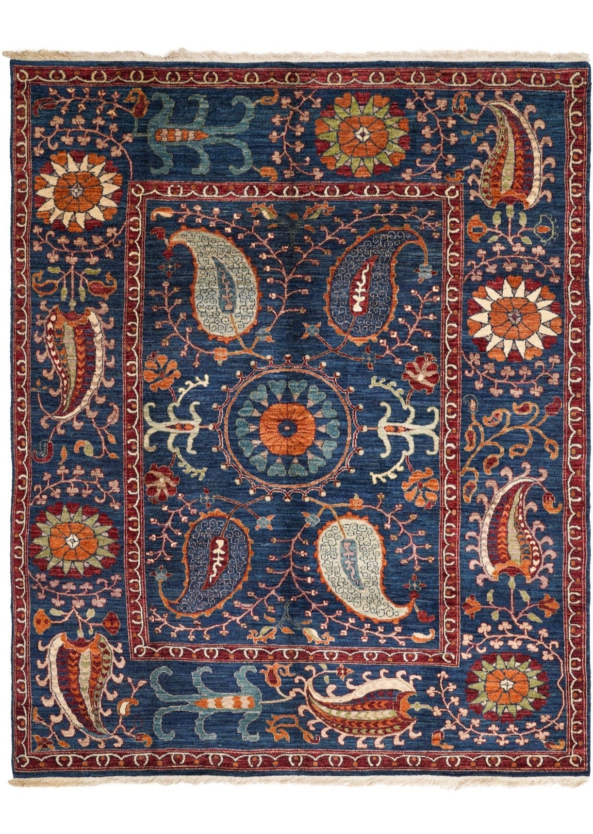 Modern Afghan Suzani Rug 10' x 8'1"