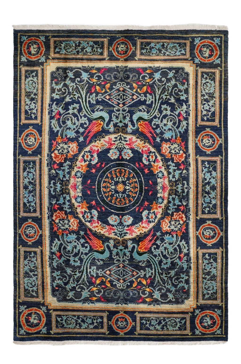 Modern Afghan Dragon Rug 9' x 6'1"