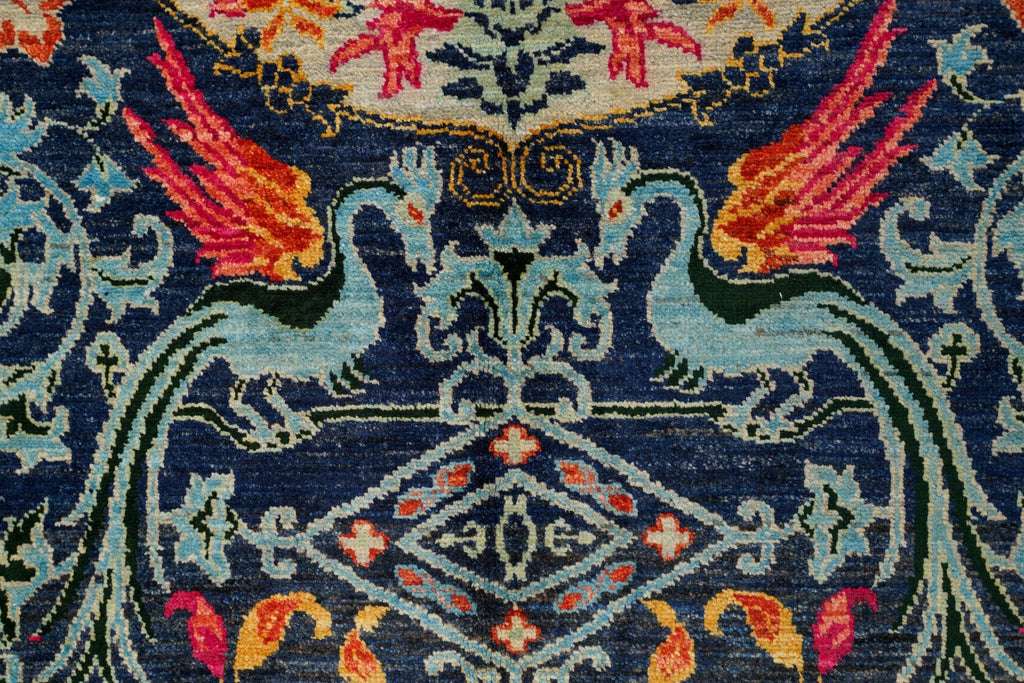 Modern Afghan Dragon Rug 9' x 6'1"