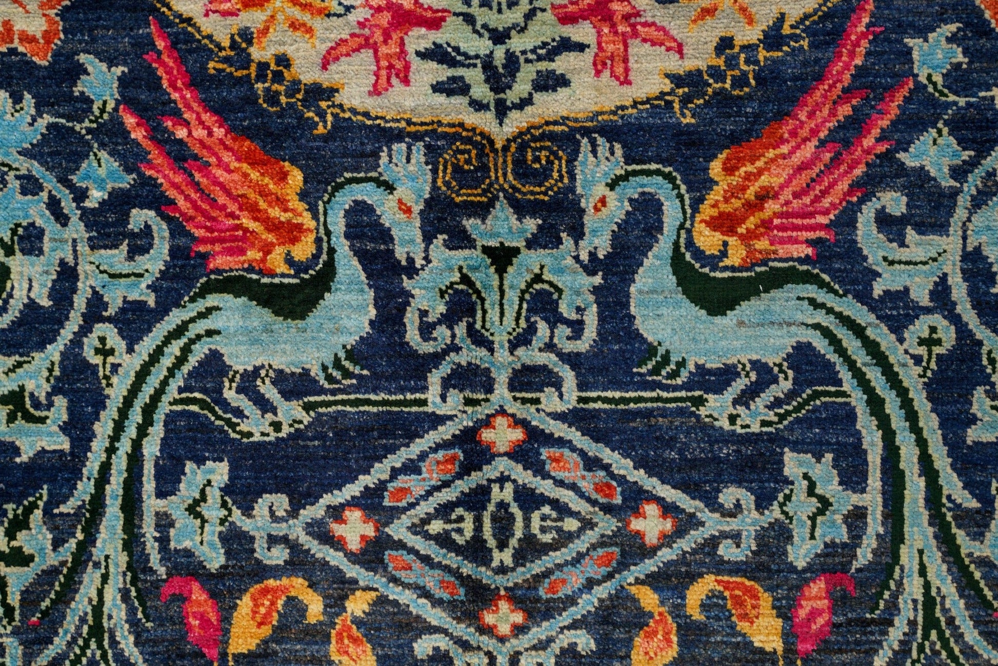 Modern Afghan Dragon Rug 9' x 6'1"
