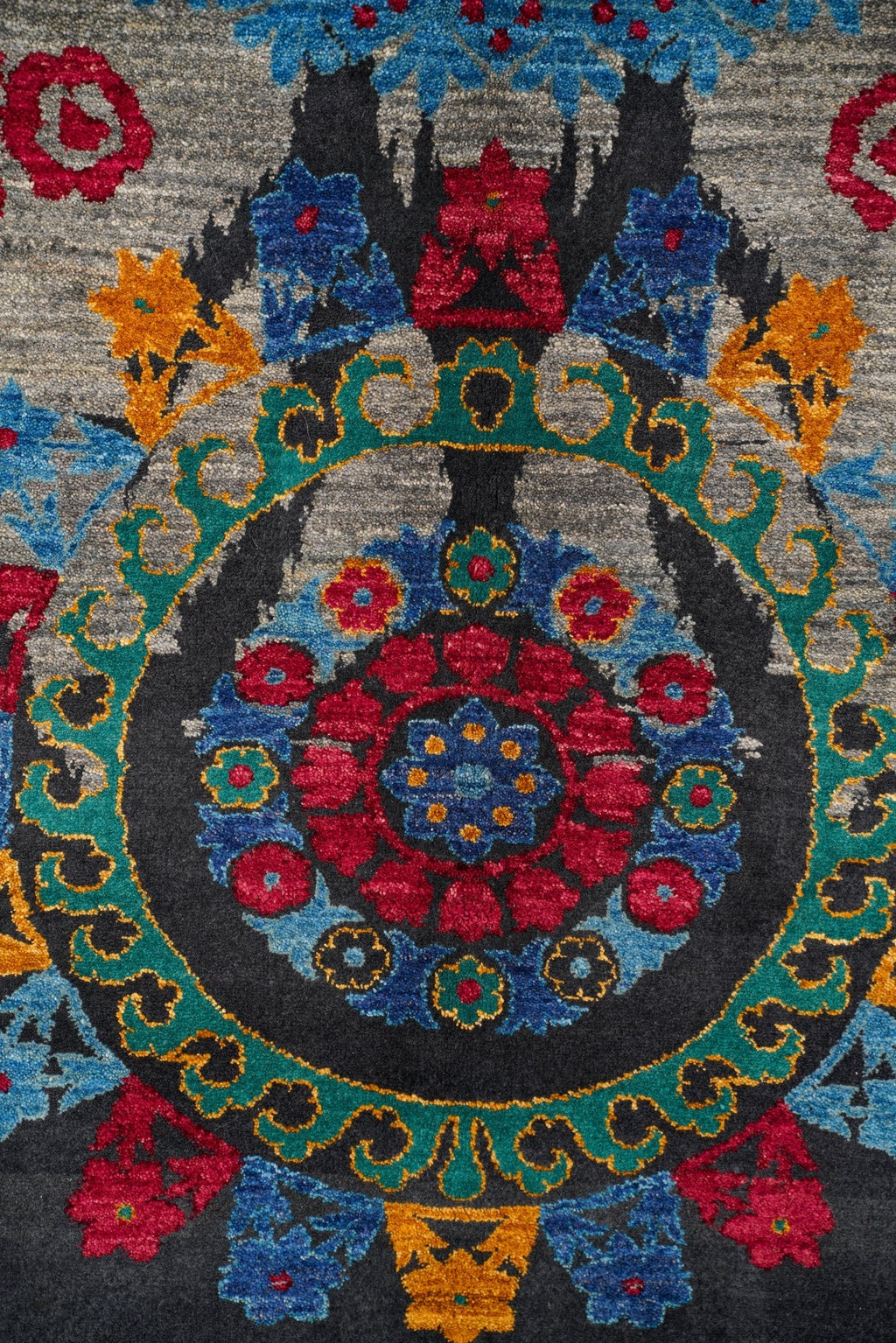 Modern Afghan Suzani Rug 10'3" x 7'7"