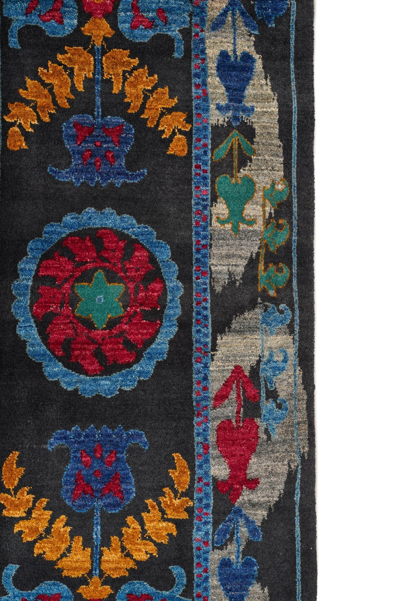 Modern Afghan Suzani Rug 10'3" x 7'7"