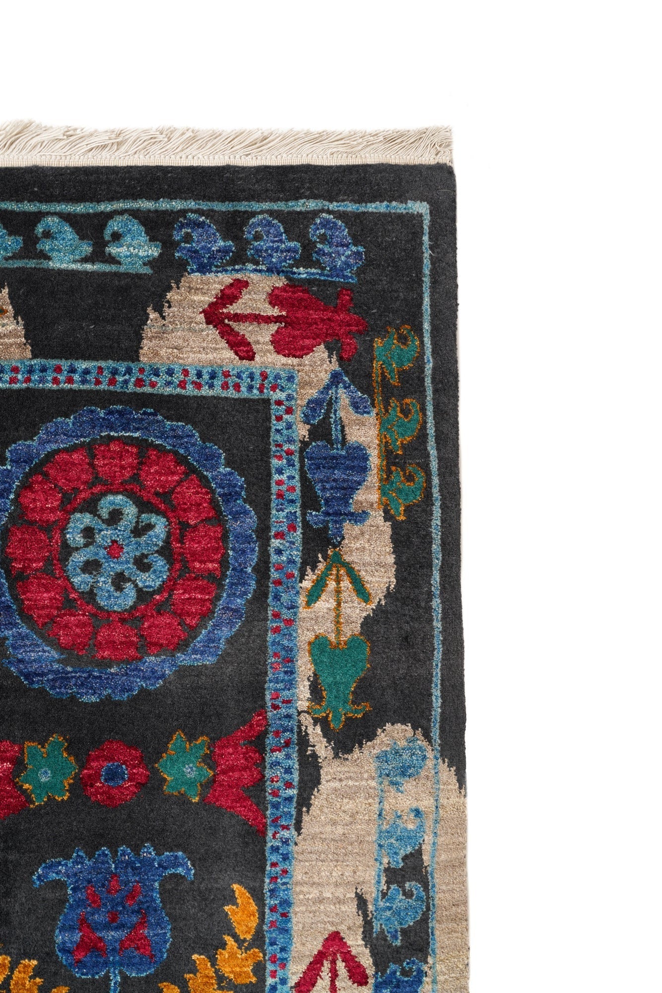 Modern Afghan Suzani Rug 10'3" x 7'7"
