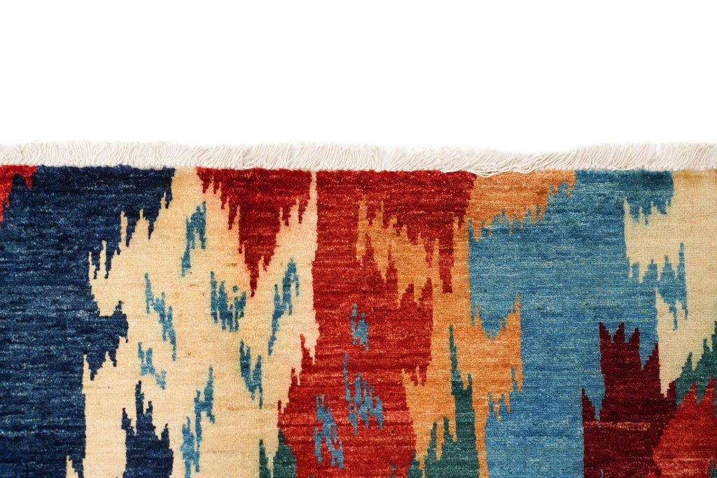 Modern Afghan Abstract Rug 9'10" x 8'2"