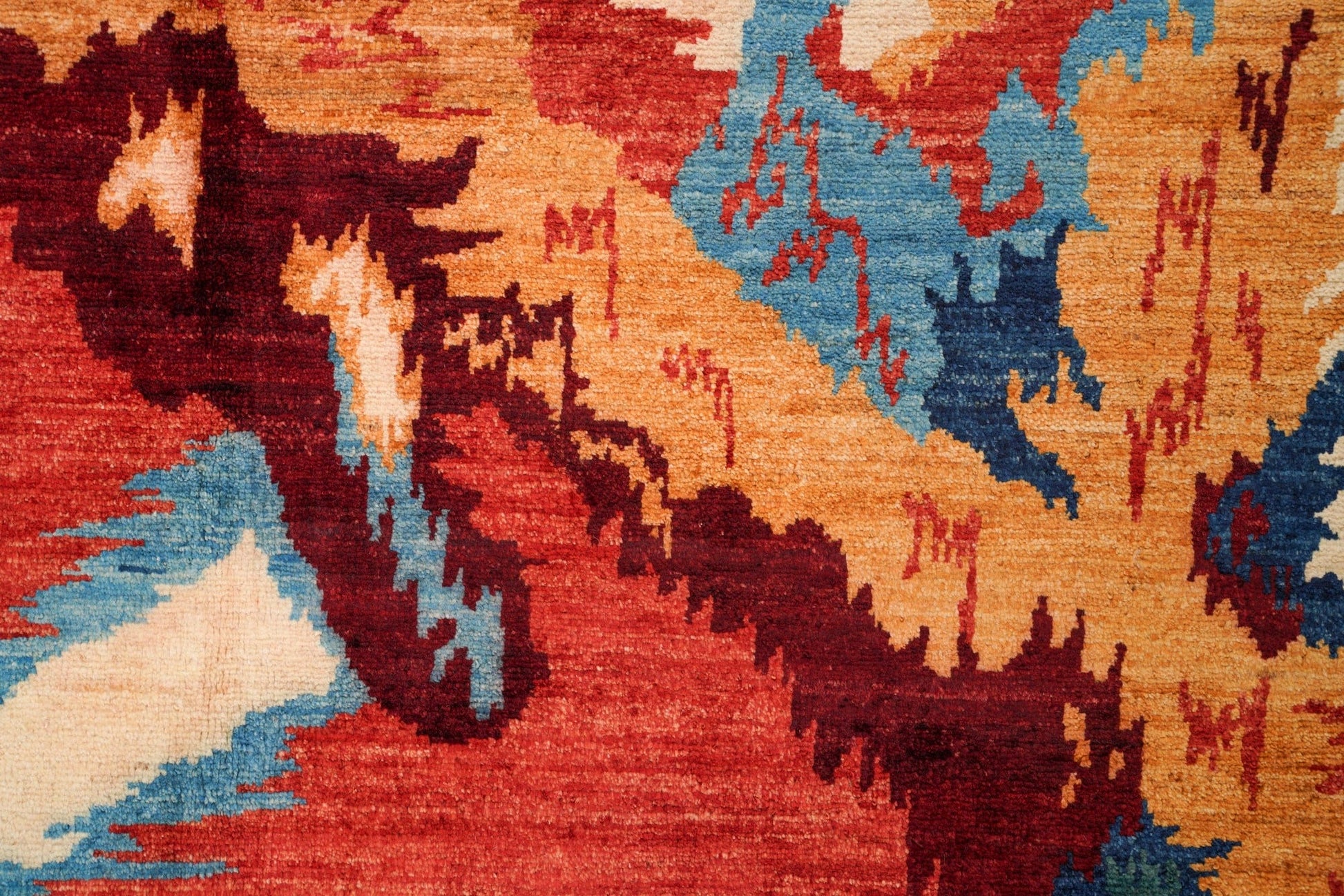 Modern Afghan Abstract Rug 9'10" x 8'2"