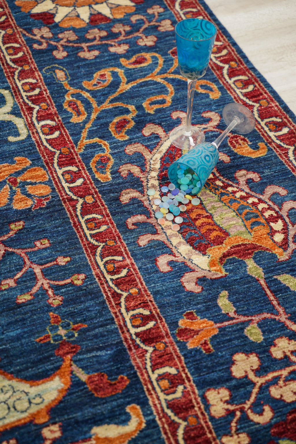 Modern Afghan Suzani Rug 10' x 8'1"