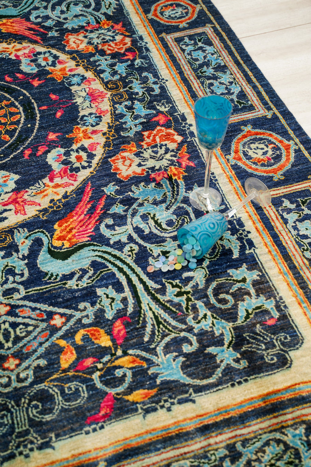 Modern Afghan Dragon Rug 9' x 6'1"