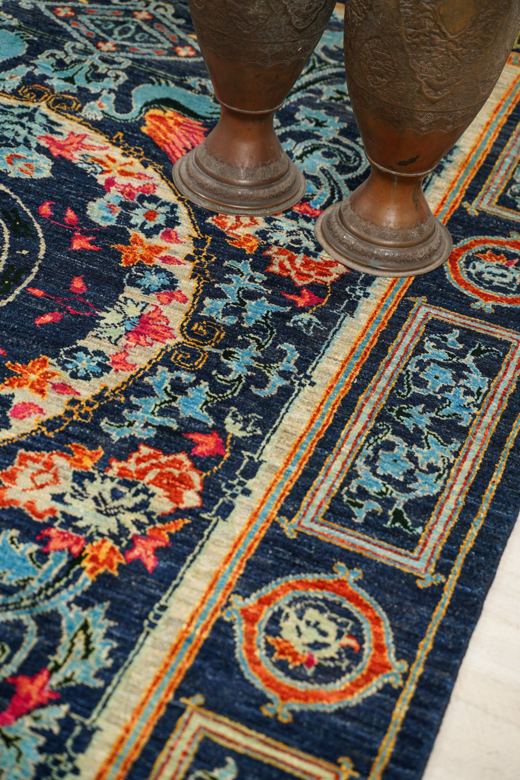 Modern Afghan Dragon Rug 9' x 6'1"