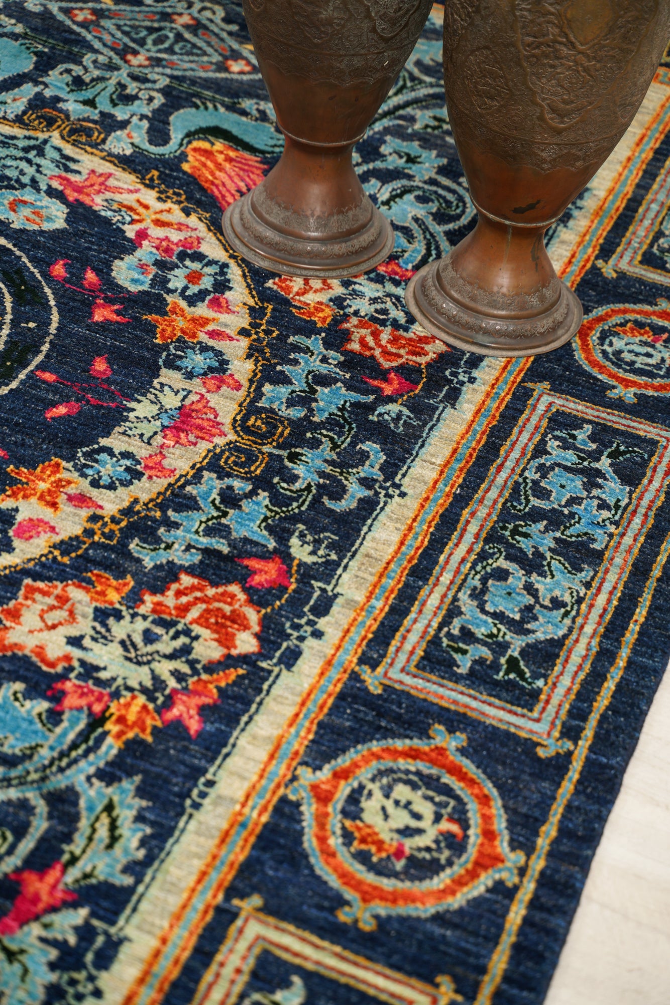 Modern Afghan Dragon Rug 9' x 6'1"