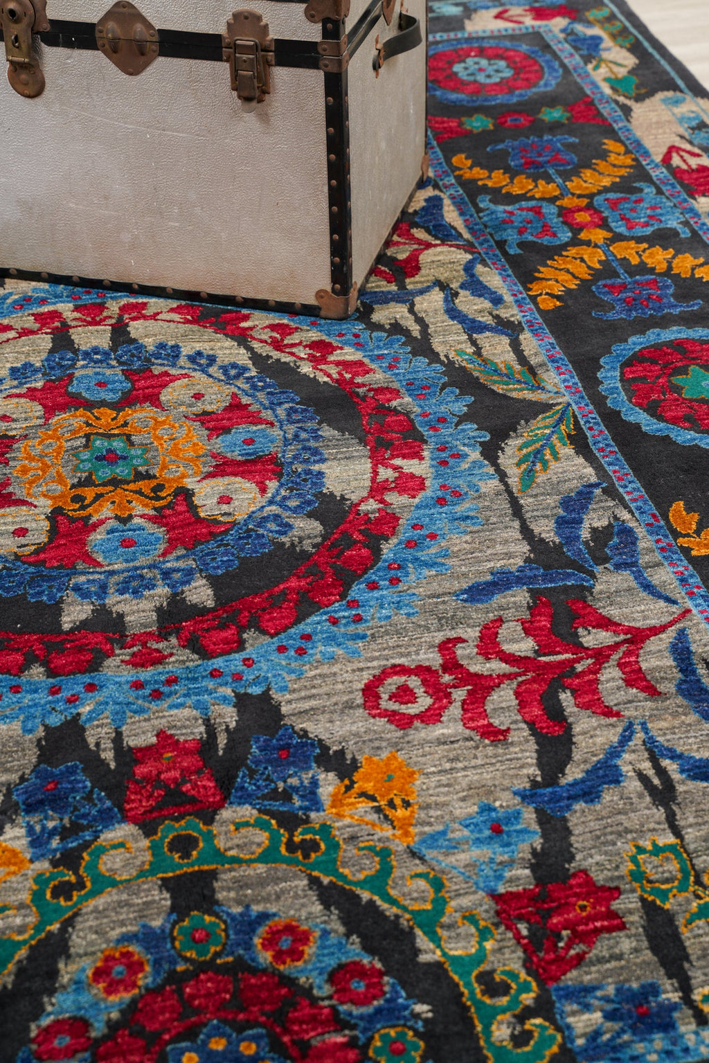 Modern Afghan Suzani Rug 10'3" x 7'7"