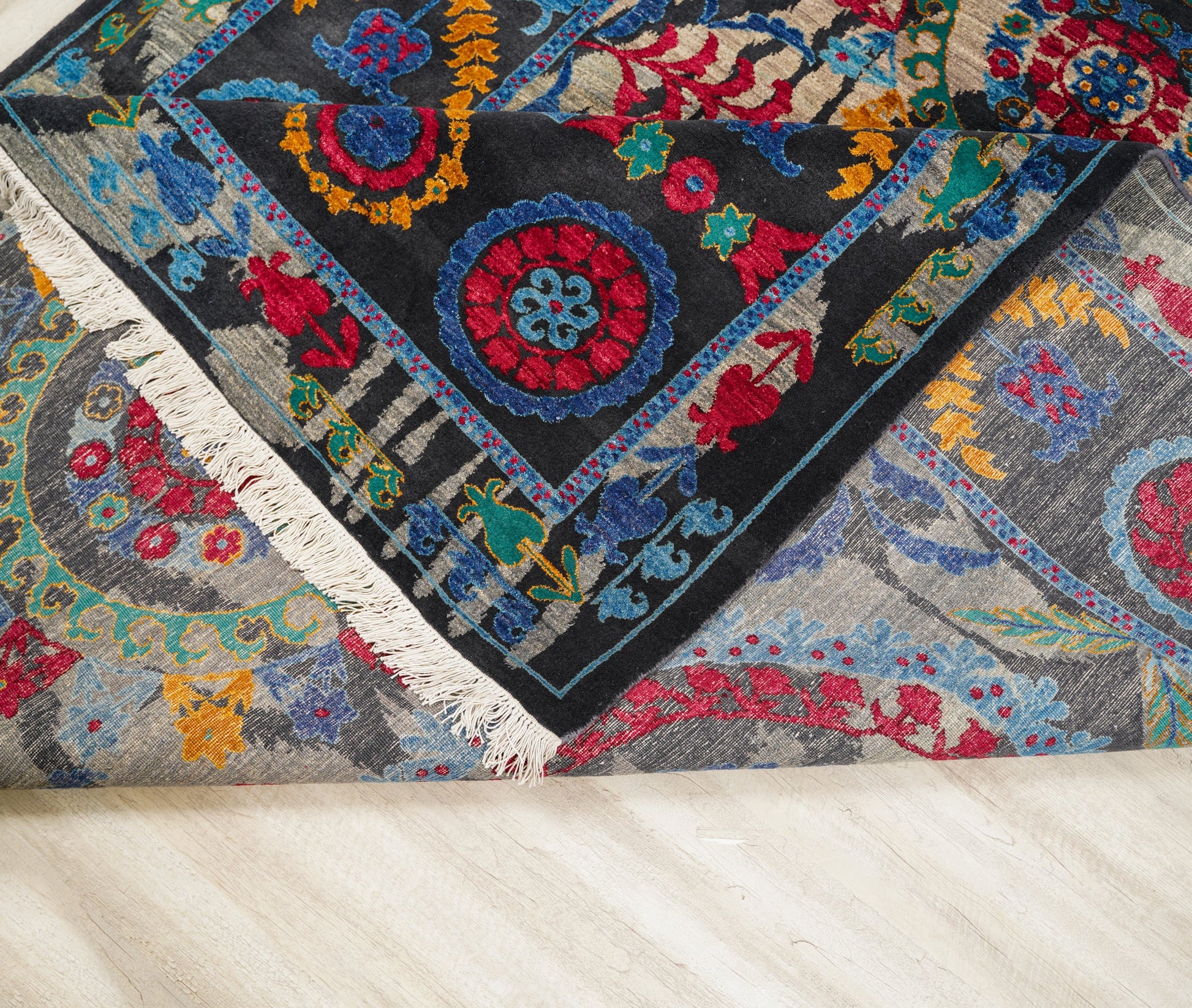 Modern Afghan Suzani Rug 10'3" x 7'7"