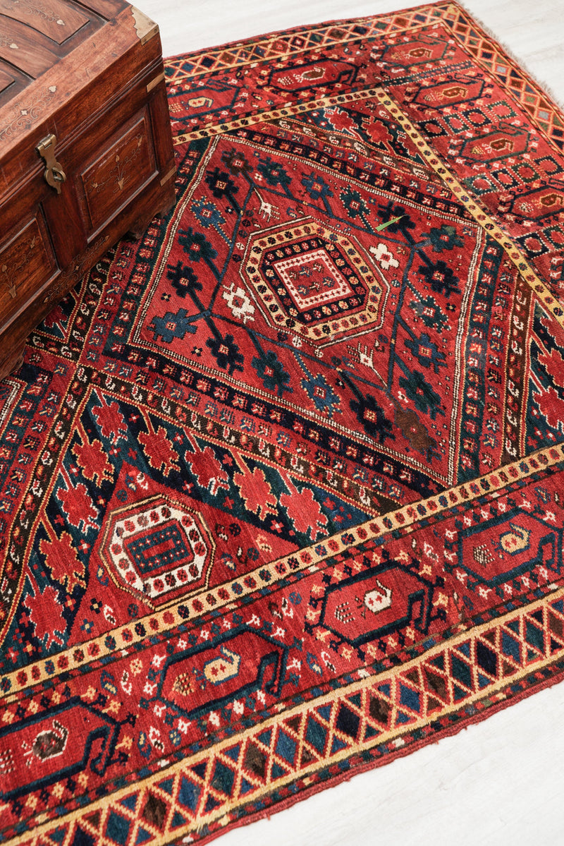 Antique Turkoman Bashir Rug 10'2" x 5'2"