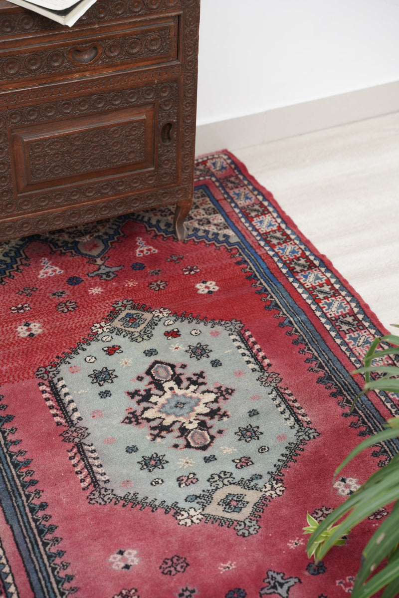 Vintage Turkish Tribal Rug 4'5" x 2'10"