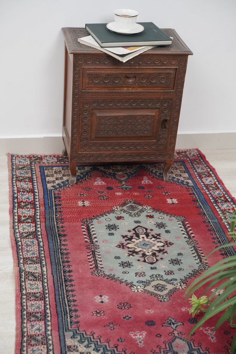 Vintage Turkish Tribal Rug 4'5" x 2'10"