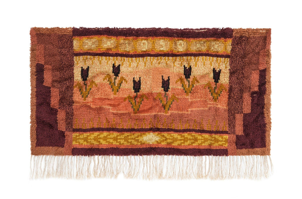 Vintage Scandinavian Rya Rug 4'9" x 2'5"