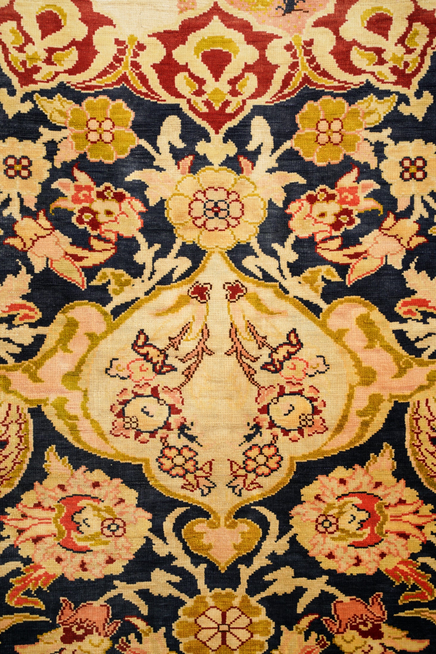 Turkish Silk Hereke Portrait Rug 4'7" x 3'7"