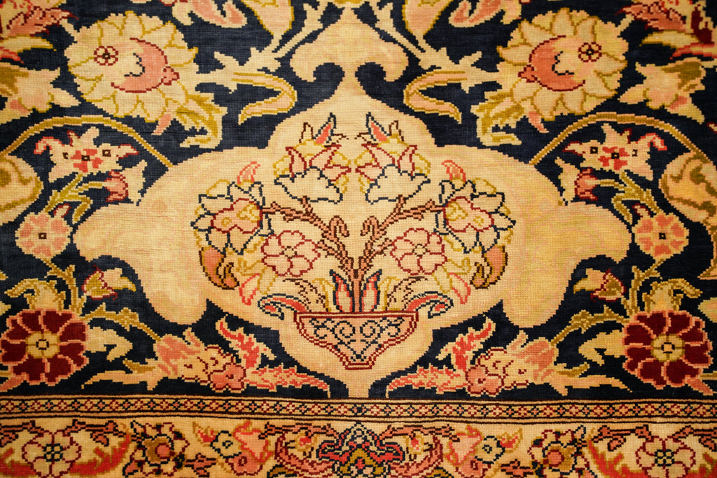 Turkish Silk Hereke Portrait Rug 4'7" x 3'7"