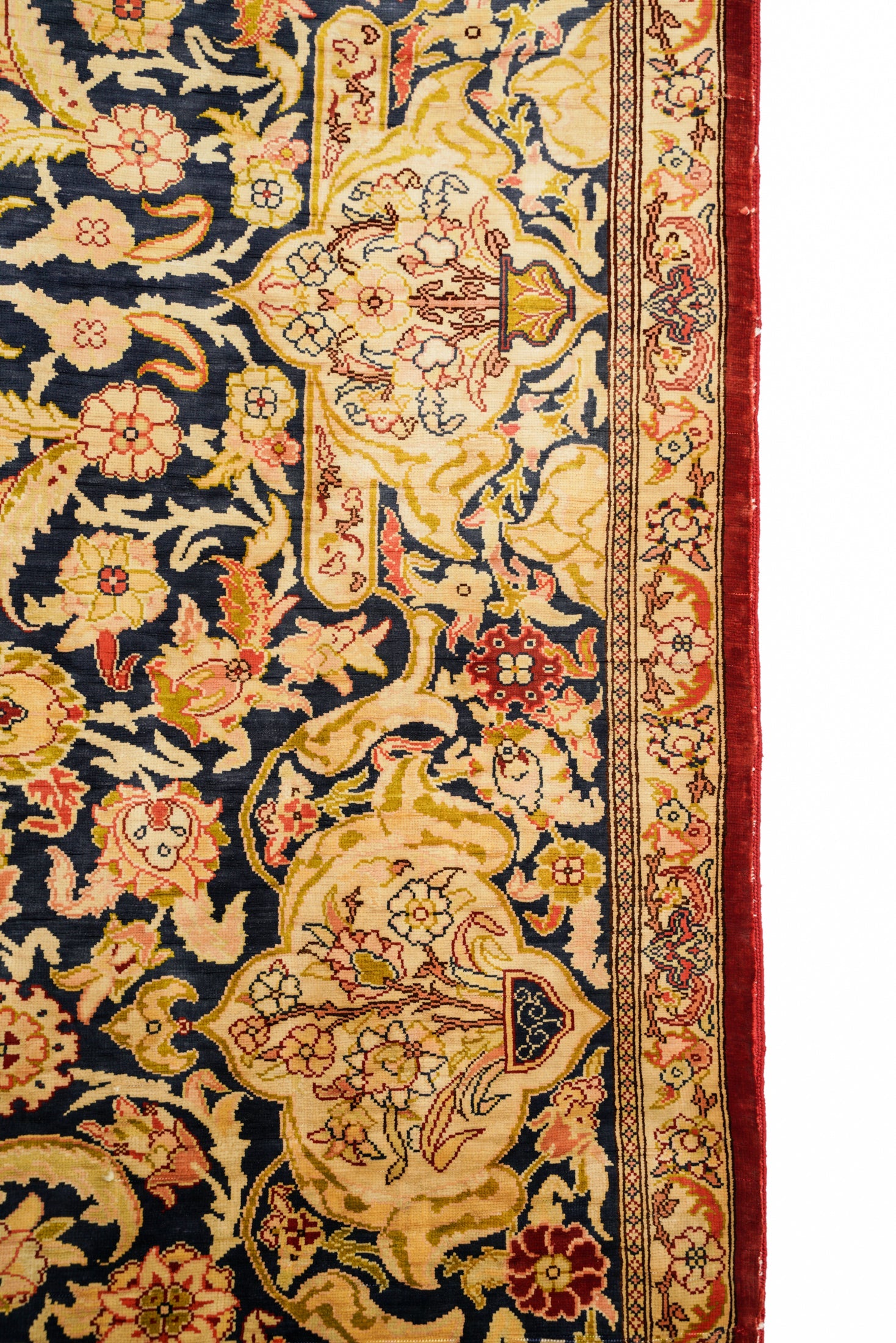 Turkish Silk Hereke Portrait Rug 4'7" x 3'7"