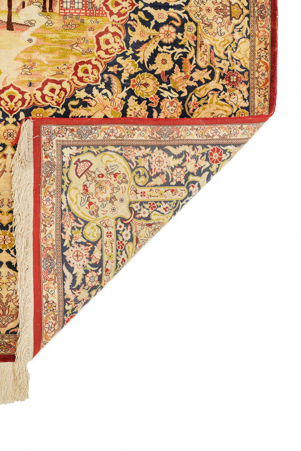 Turkish Silk Hereke Portrait Rug 4'7" x 3'7"