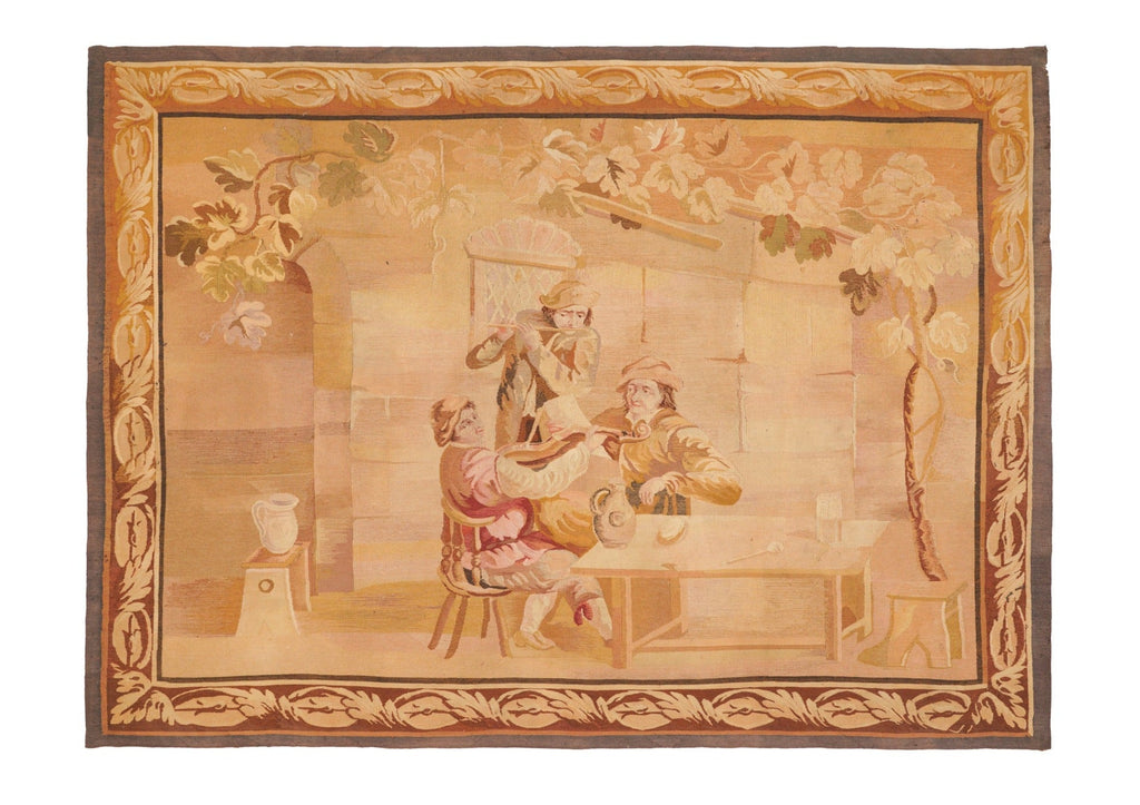 Antique European Pictorial Tapestry 6'9" x 4'10"