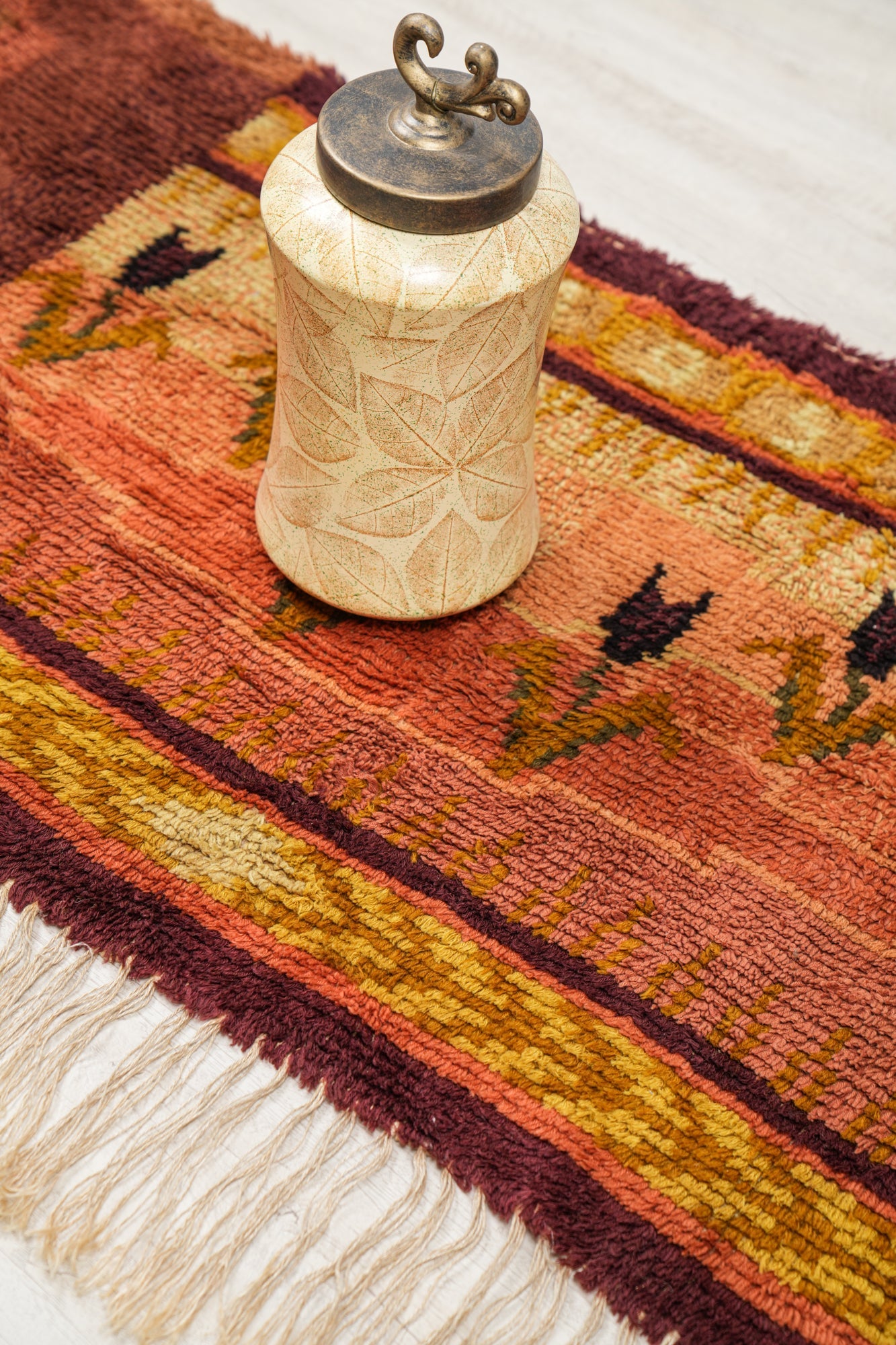 Vintage Scandinavian Rya Rug 4'9" x 2'5"