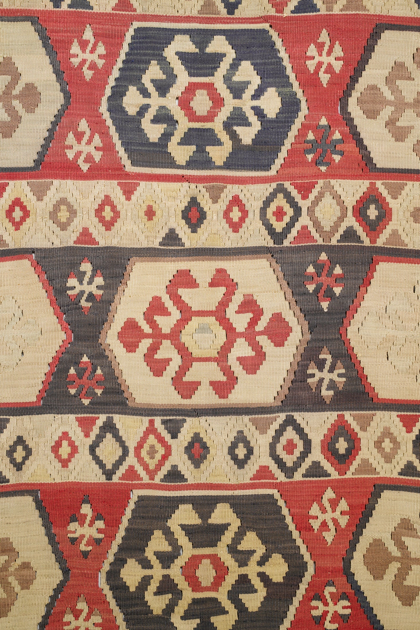 Antique Anatolian Silk Shivas Kilim 5'3" x 3'7"