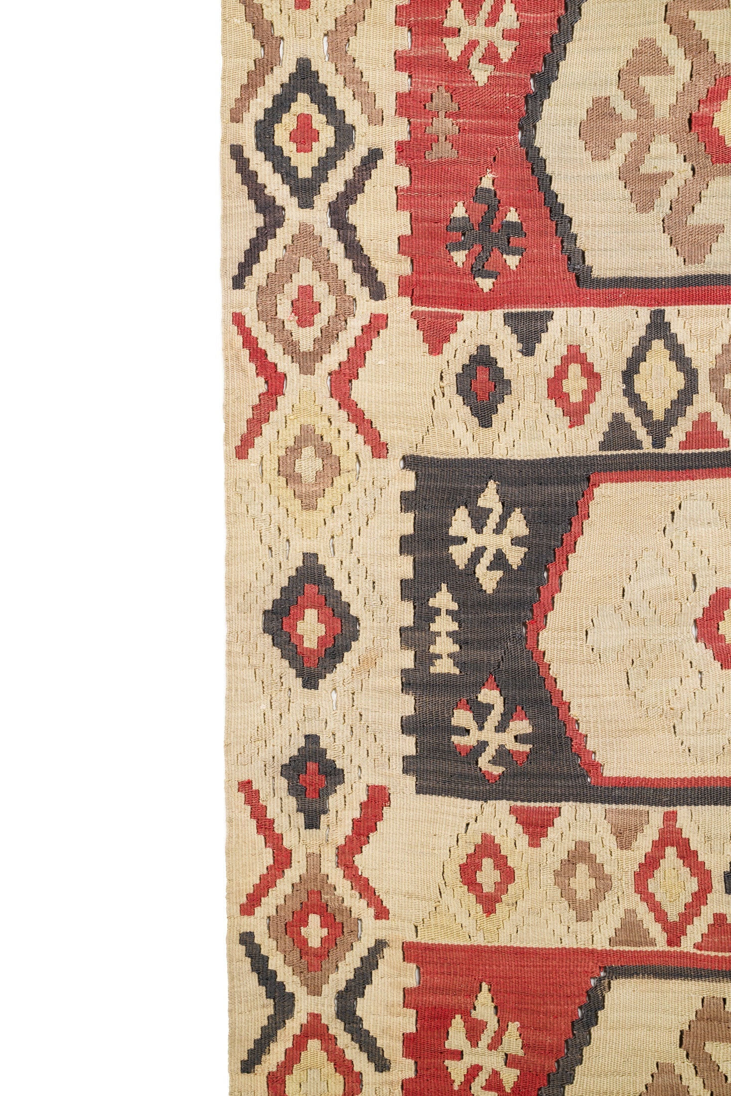 Antique Anatolian Silk Shivas Kilim 5'3" x 3'7"