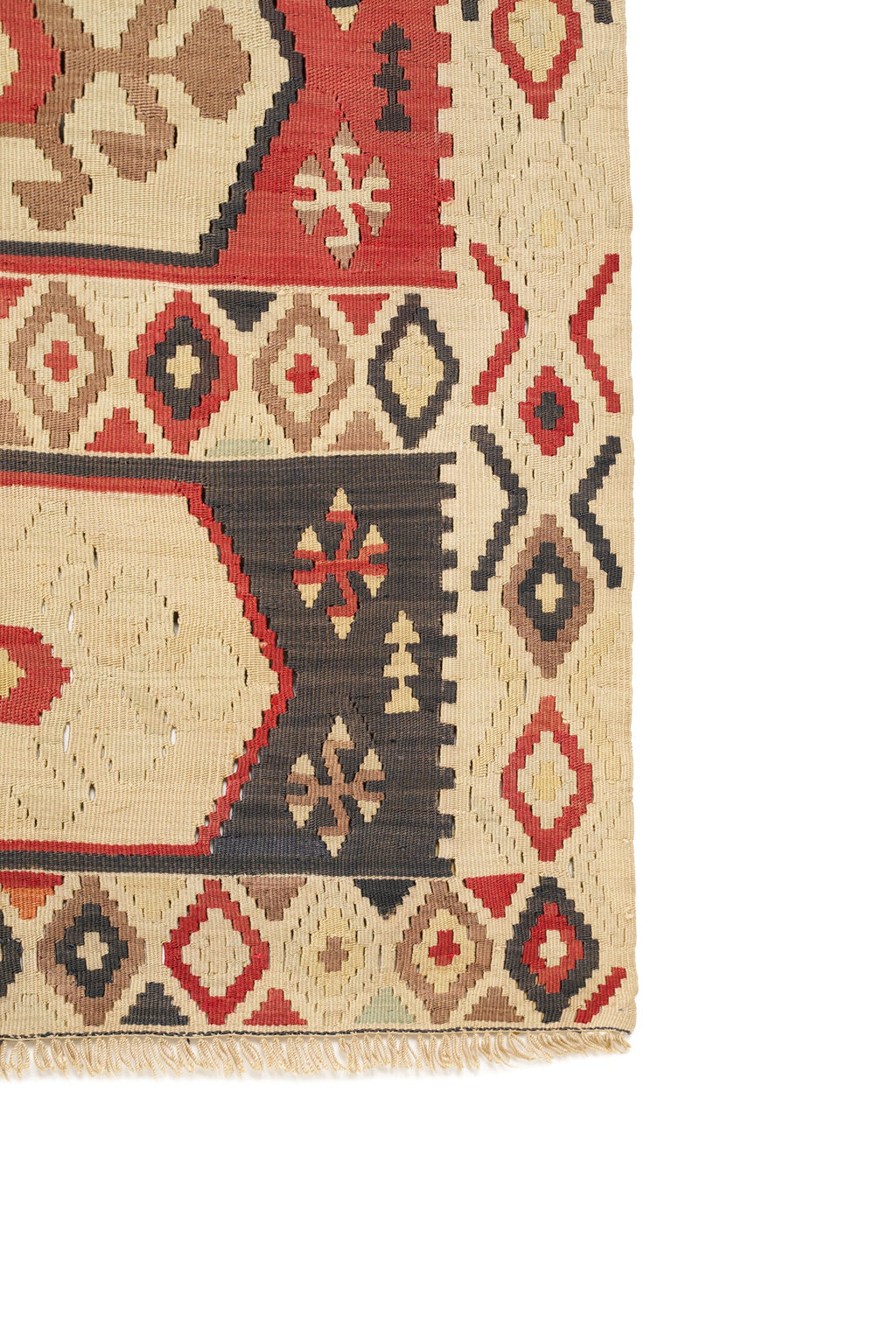 Antique Anatolian Silk Shivas Kilim 5'3" x 3'7"