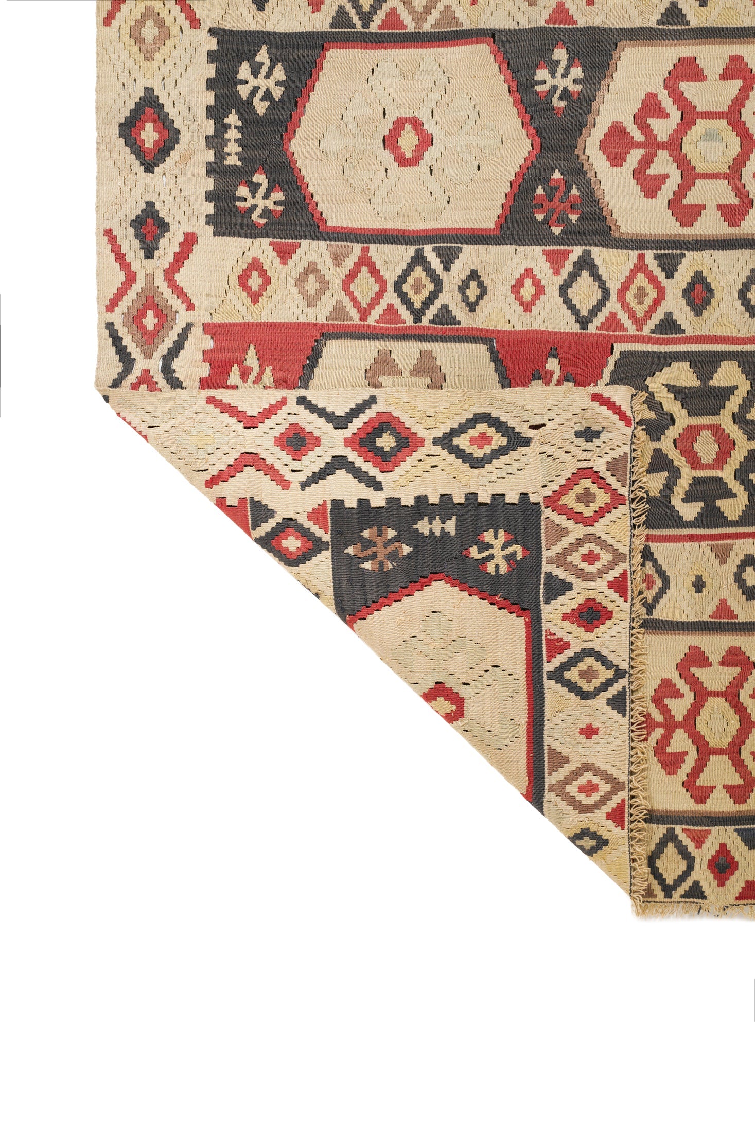 Antique Anatolian Silk Shivas Kilim 5'3" x 3'7"
