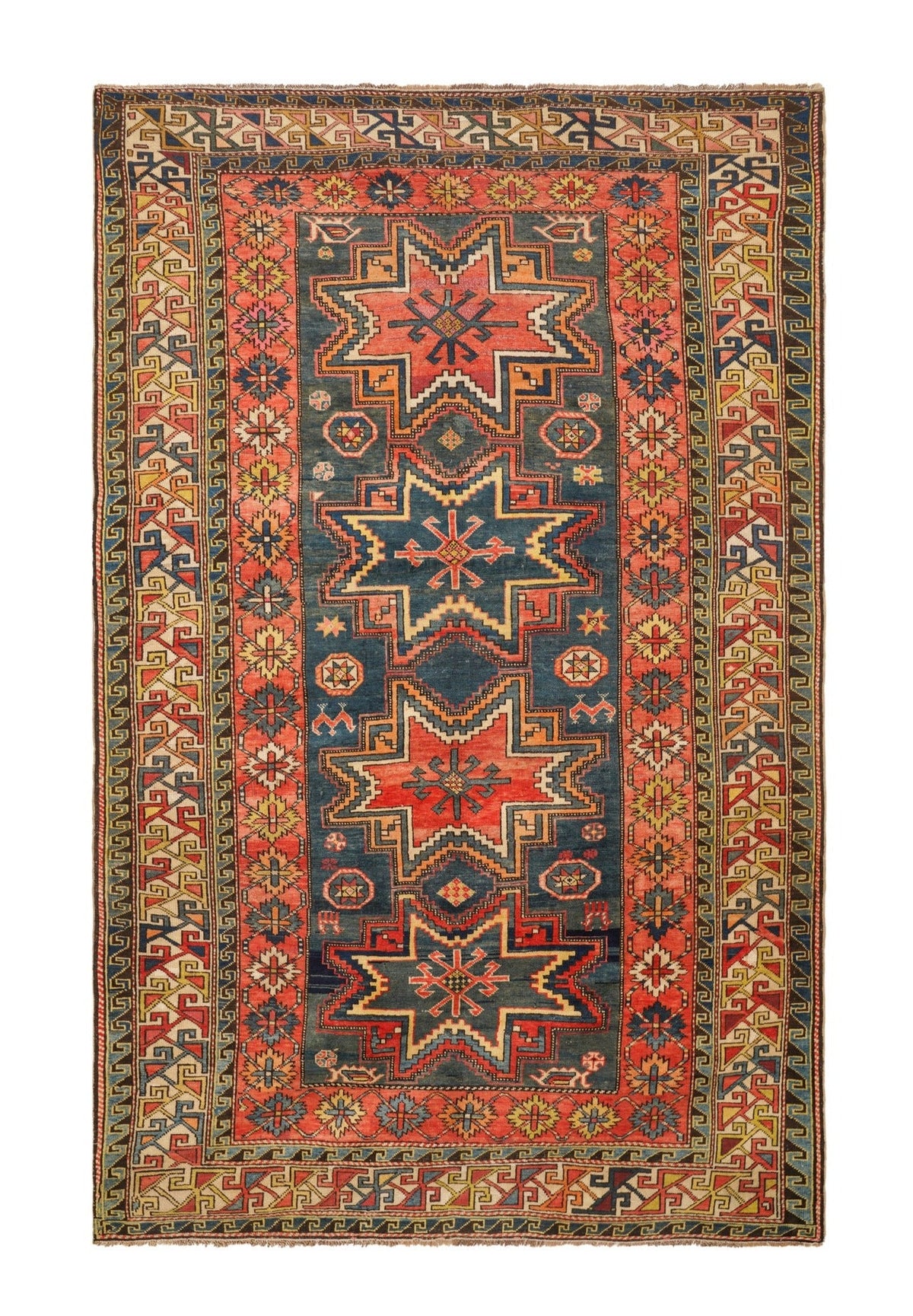 Antique  Caucasian Lesghi Rug 9'2"x 5'9"