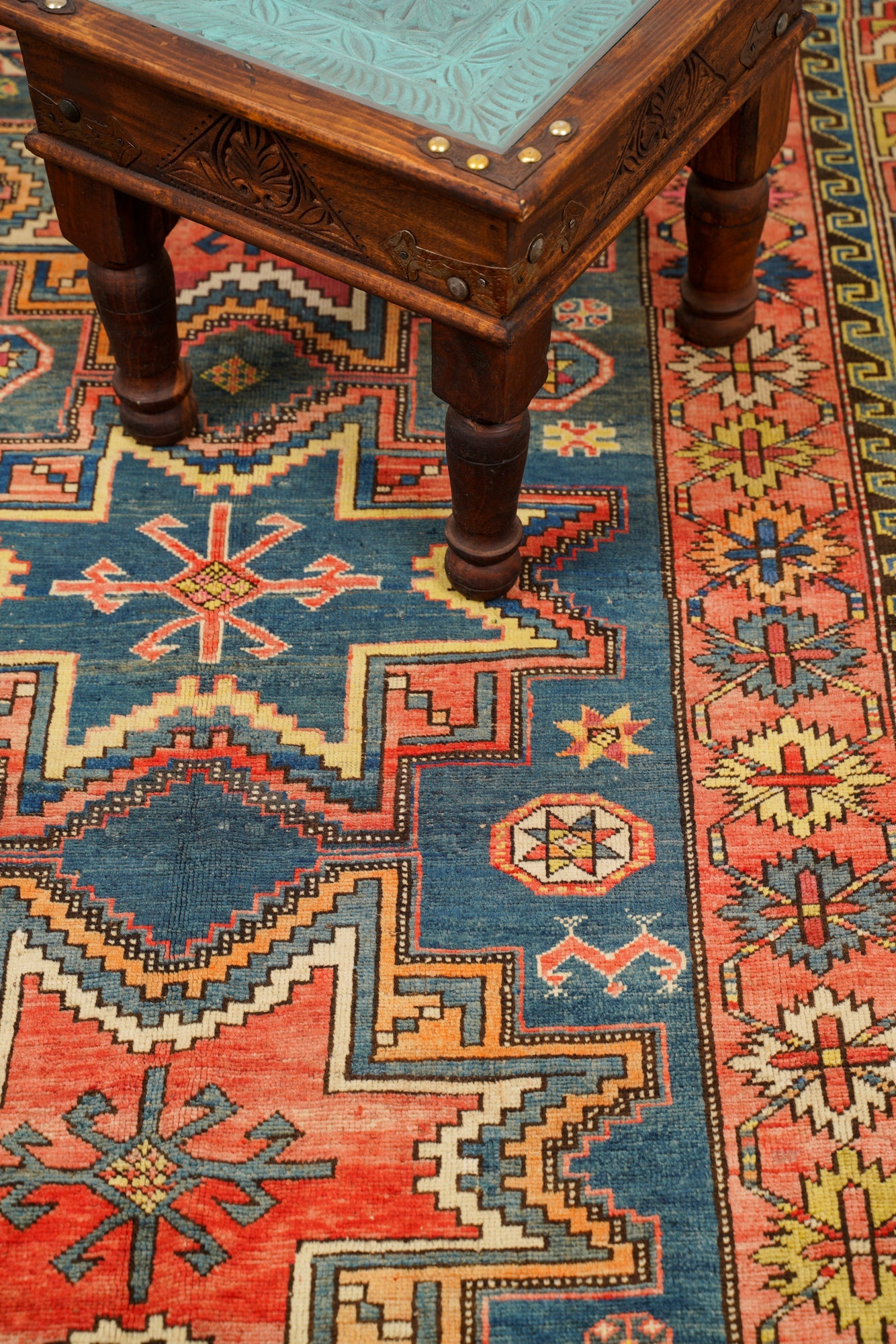 Antique  Caucasian Lesghi Rug 9'2"x 5'9"