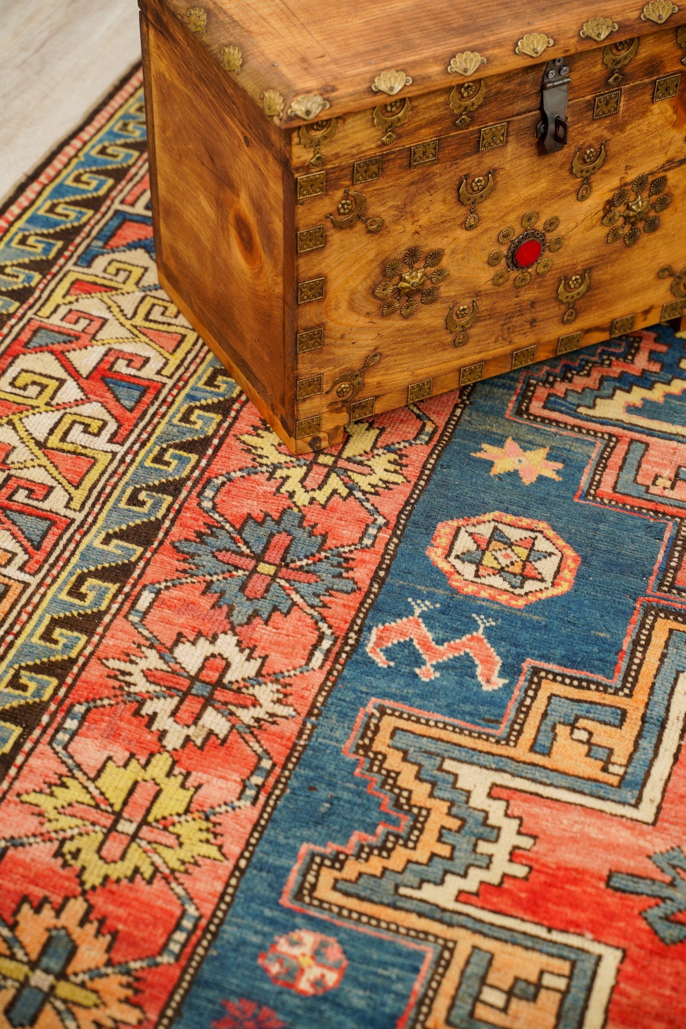 Antique  Caucasian Lesghi Rug 9'2"x 5'9"