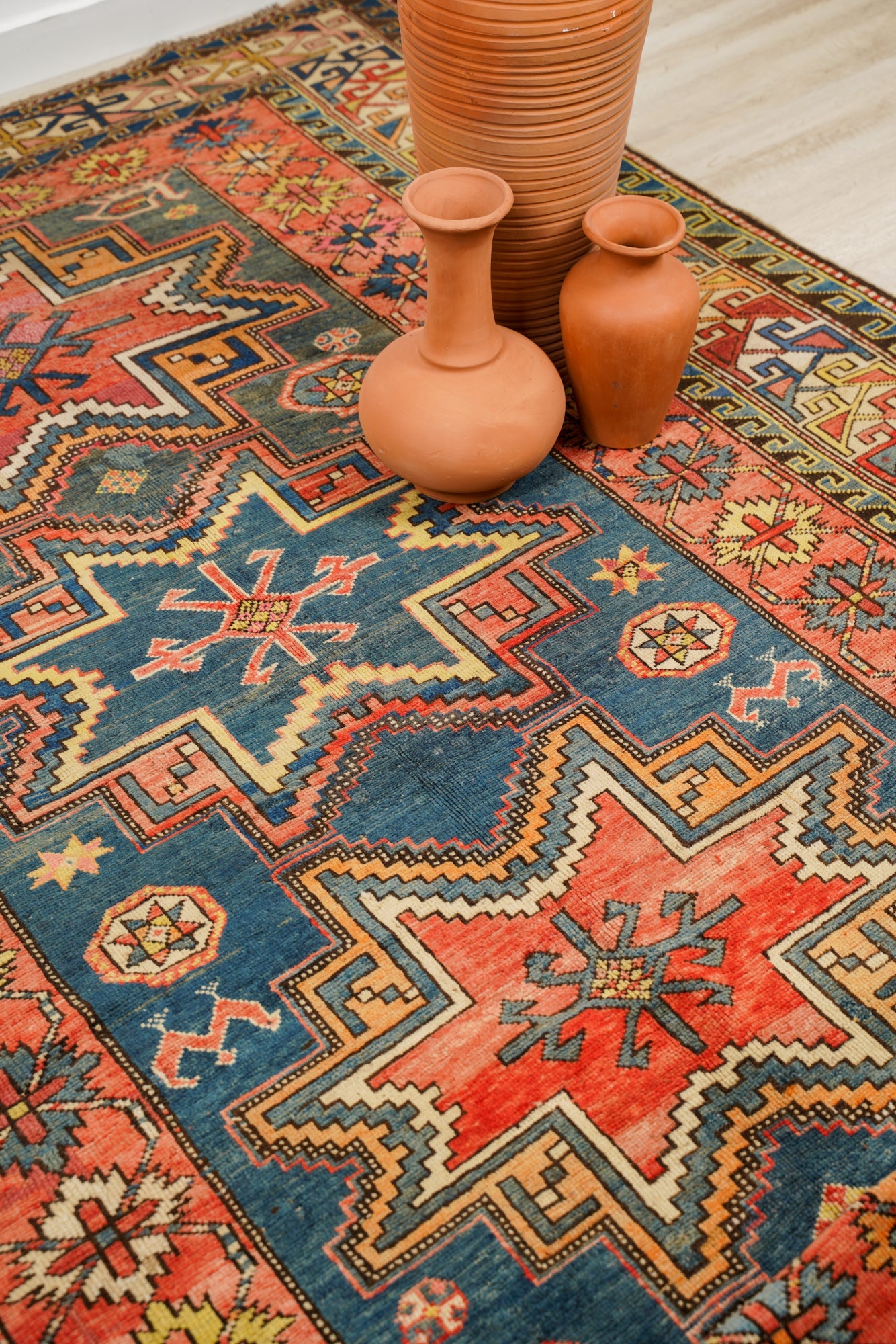 Antique  Caucasian Lesghi Rug 9'2"x 5'9"