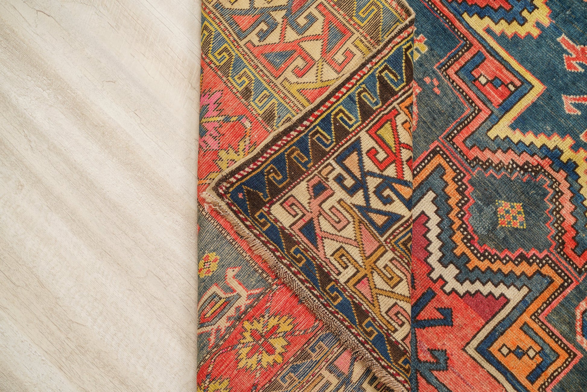 Antique  Caucasian Lesghi Rug 9'2"x 5'9"