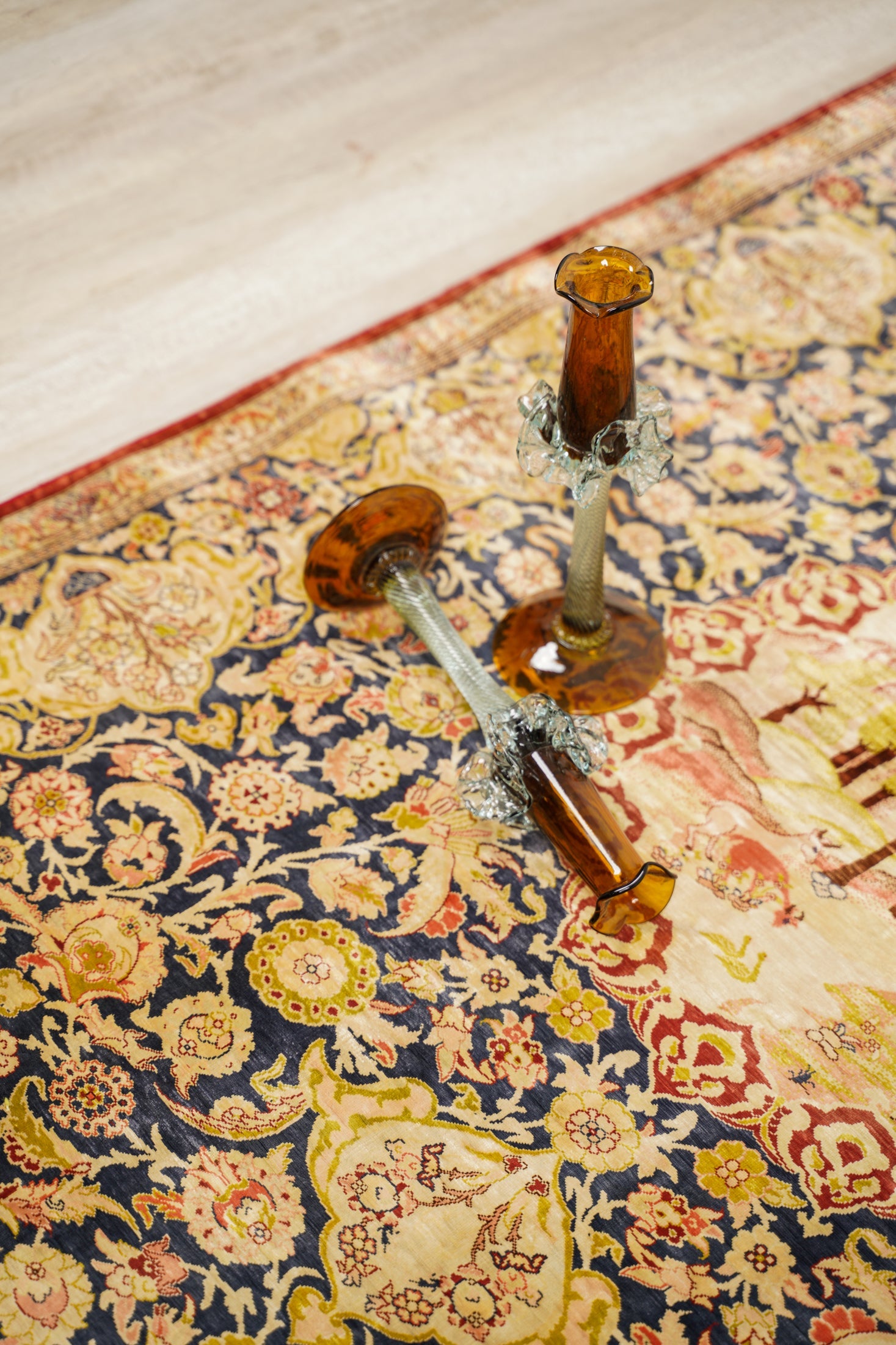 Turkish Silk Hereke Portrait Rug 4'7" x 3'7"