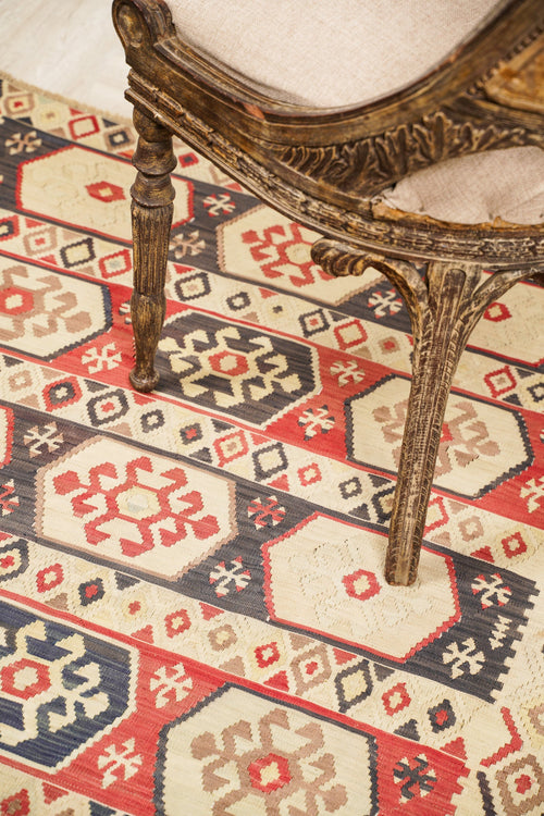Antique Anatolian Silk Shivas Kilim 5'3" x 3'7"