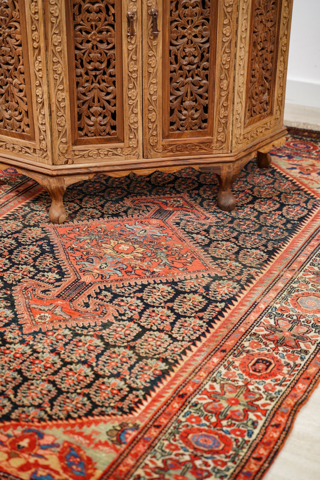 Antique Sarouk Farahan Rug 6'1" x 4'2"