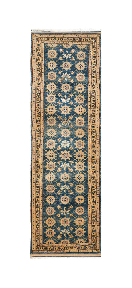 Modern Afghan Tabriz Hallway Rug 11'7"x 3'7"